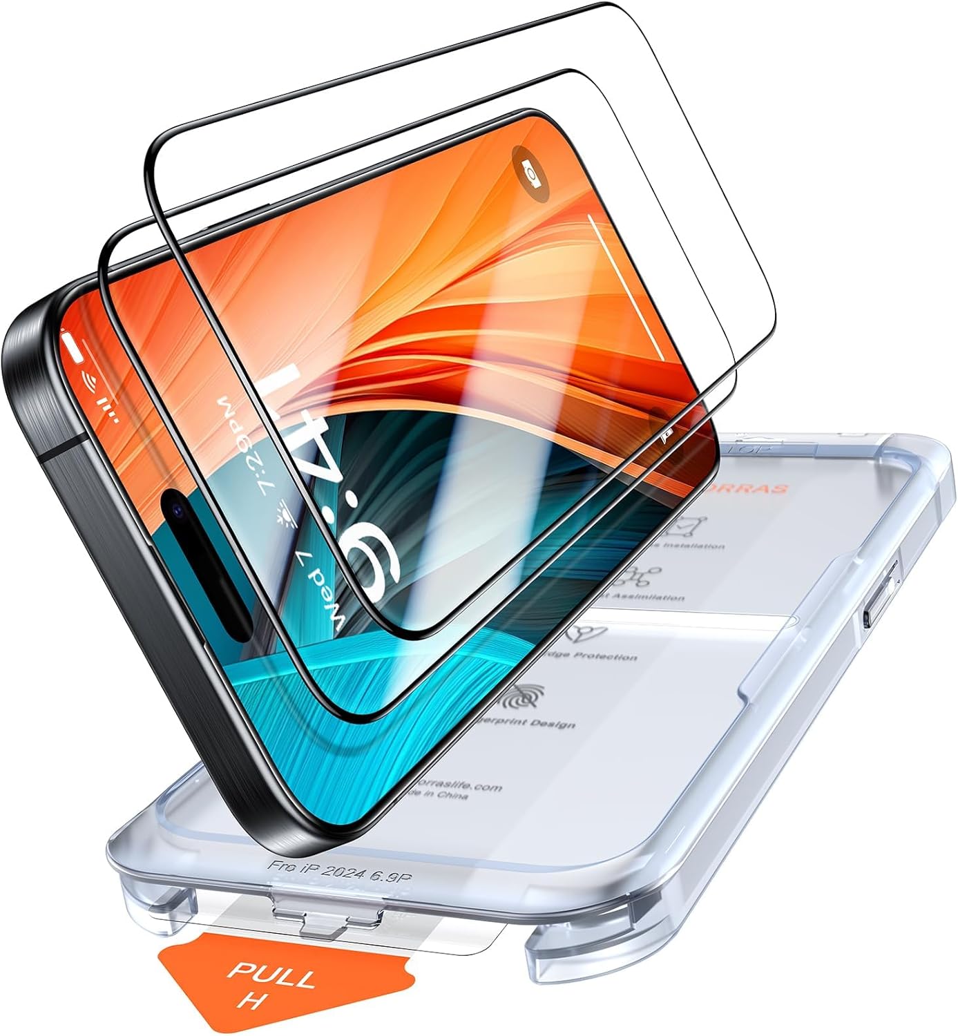 Torus Glass Ju X 9H Screen Protector for iPhone 16 Pro (2 Pieces) - Full Coverage with 9H…