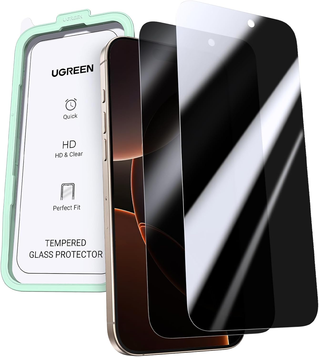 Yoogreen 9H Privacy Screen Protector for iPhone 16 Pro Max 6.7 with Tempered Glass Protect…