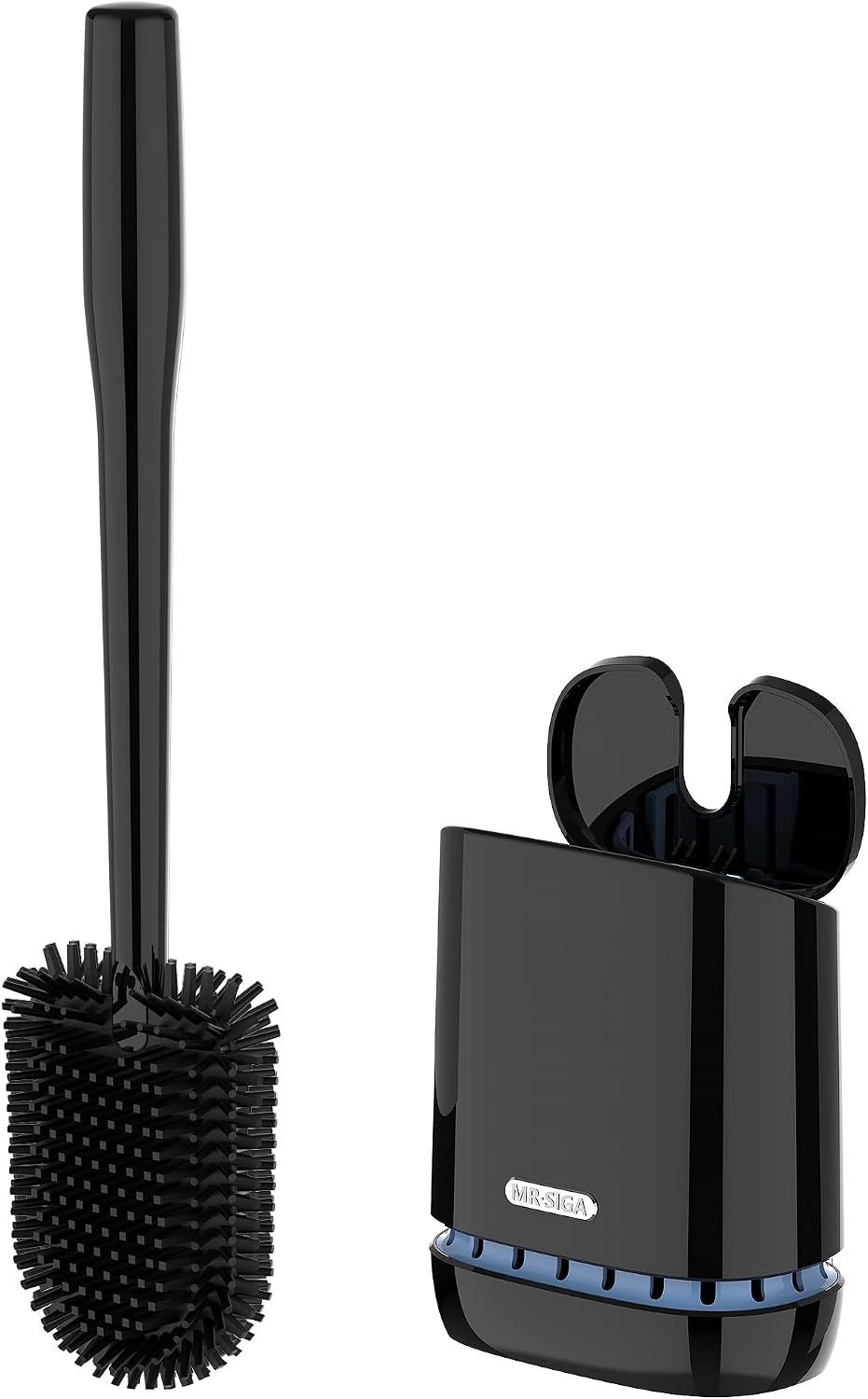 Mr. Siga Toilet Brush with Holder - Modern Black Design product image on Tsawqo