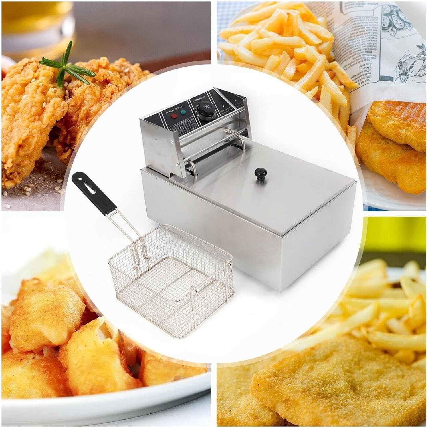 Cady One1 6L stainless steel deep fryer silver finish