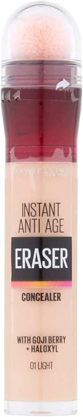 Maybelline Instant Age Rewind Eraser Concealer tube in Sand 07 shade with sponge applicato…