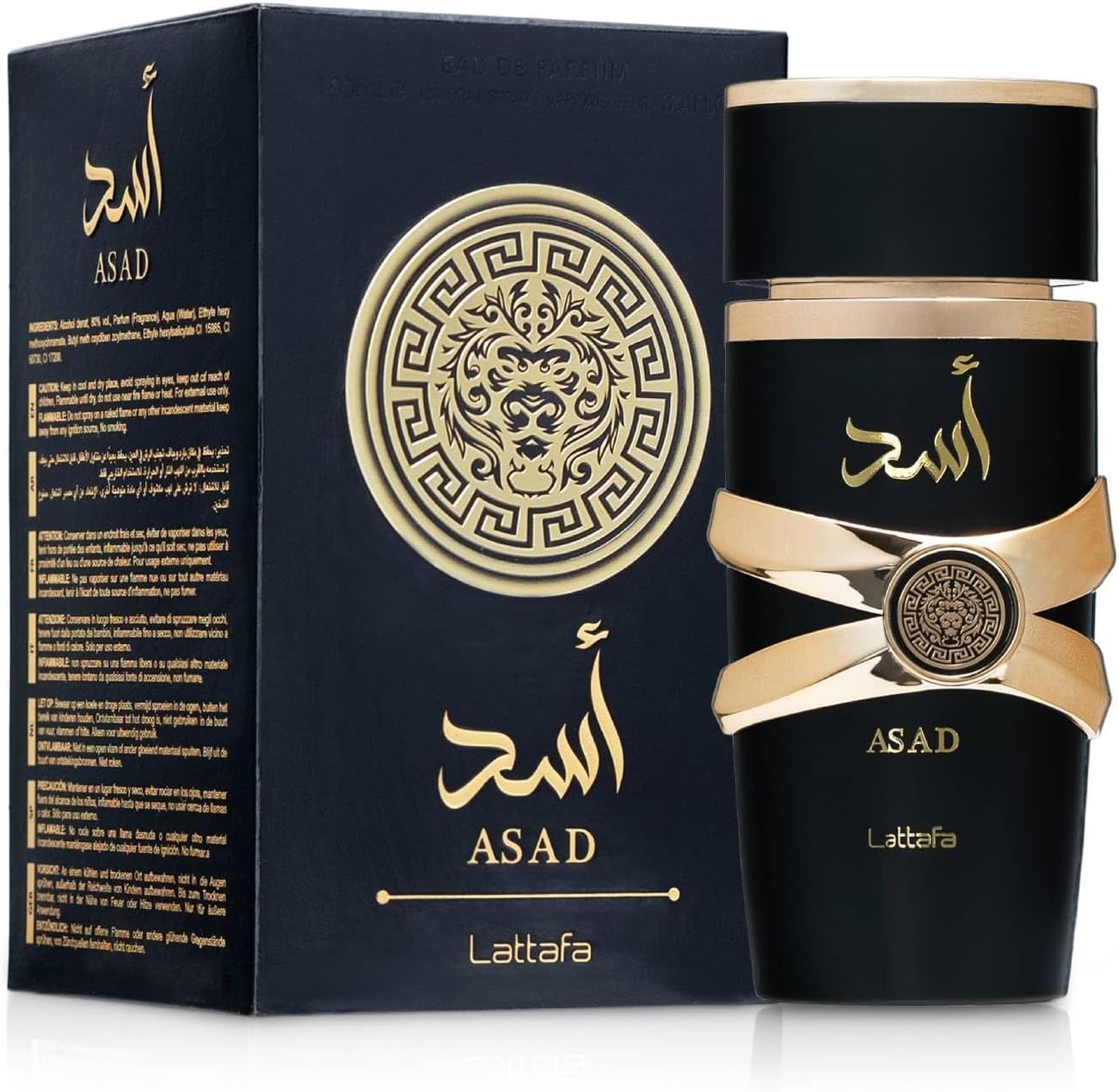 زجاجة عطر لطافة أساد للرجال سعة 100 مل بتصميمها الفاخر