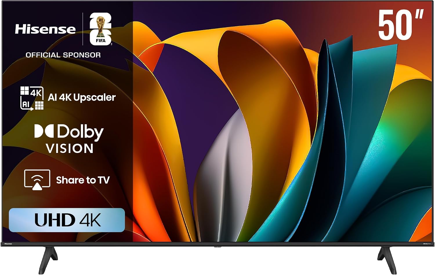 صورة تلفزيون هايسينس 50 بوصة 4K UHD مع تقنية دولبي فيجن ودعم أوامر صوتية من تسوقوا